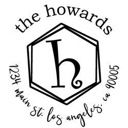 Hexagon Letter H Monogram Stamp Sample